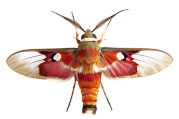 Hummingbird Clearwing Moth on Transparent Background
