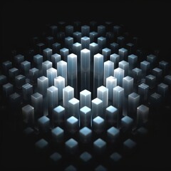 3D data visualization, Features long square pillars arranged in a diamond pattern