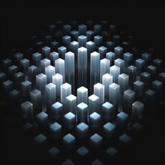 Obraz premium 3D data visualization, Features long square pillars arranged in a diamond pattern