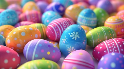 Fototapeta na wymiar Array of Festive Easter Eggs