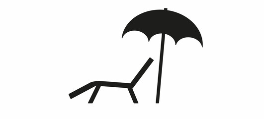 The beach chair and umbrella icon