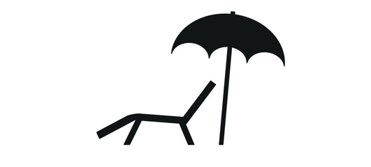The beach chair and umbrella icon