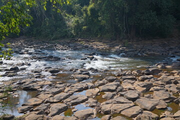 The rocks in the mineral water flow naturally