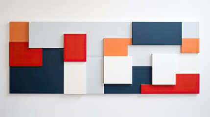 2d, 2 colors, minimalistic, abstract geometric wall art, white background