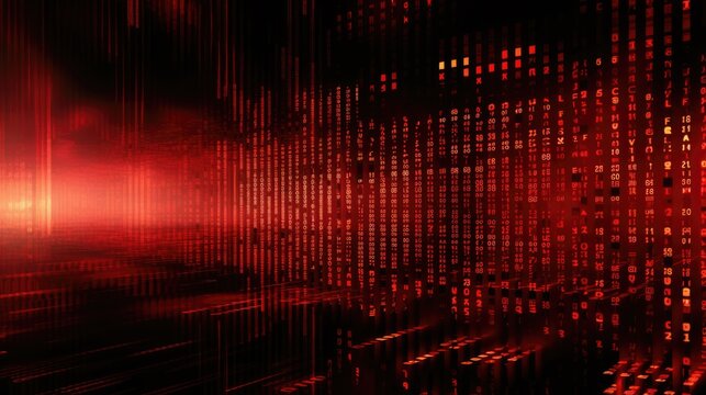 Background binary code is in ruby color