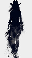 Naklejka premium silhueta de vaqueira sexy 