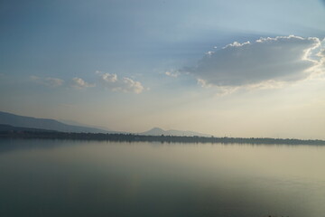 The sunset the reflection of the mountains along the river are absolutely beautiful.