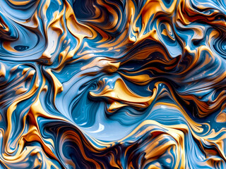 Seamless colorful liquid waves abstract background. Generative ai