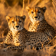 leopards in the grass