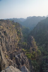 Hiking near national park, The rock view point in Lao.