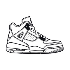 flat vector illustration design of retro sneakers pattern. Can be use for printing media
