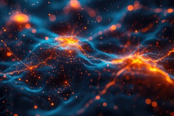 Obraz premium Network signal structure. futuristic technology background. Generative AI