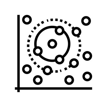 recommend clip art: k nearest neighbors knn algorithm line icon vector. k nearest neighbors knn algorithm sign. isolated contour symbol black illustration