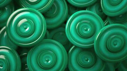  Background made of lollipops in Emerald color.