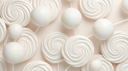 Background made of lollipops in Ivory color