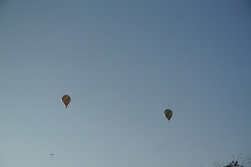 Air balloon in the sky in Vang Vieng, Laos.