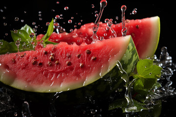 Watermelon and water