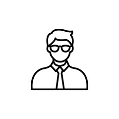 Male avatar icon suitable for info graphics, websites and print media and interfaces. Line vector icon.
