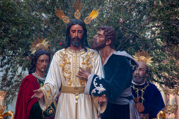 Hermandad del beso de Judas, semana santa de Sevilla	 - obrazy, fototapety, plakaty