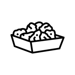 chicken wings fast food line icon vector. chicken wings fast food sign. isolated contour symbol black illustration