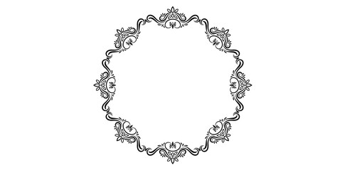 Abstract Vintage Decorative Floral Frame Design Vector Illustration.