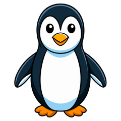 Delightful penguin cartoon isolated on white background
