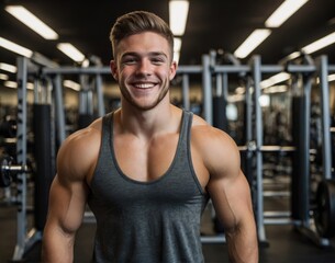 Fototapeta premium Young men in the gym