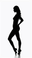 
silhueta corporal perfeita mulher em fundo branco