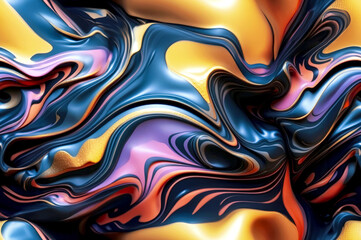 Seamless colorful liquid waves abstract background. Generative ai
