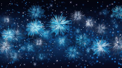 Fototapeta premium Background of fireworks in Azure color