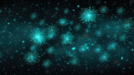 Fototapeta premium Background of fireworks in Cyan color