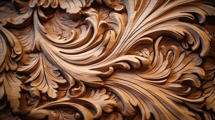 Detailed wood carvings on furniture