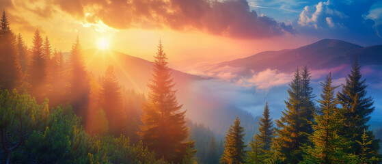 sunrise in the mountains