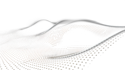 Flowing dots particles wave music pattern.