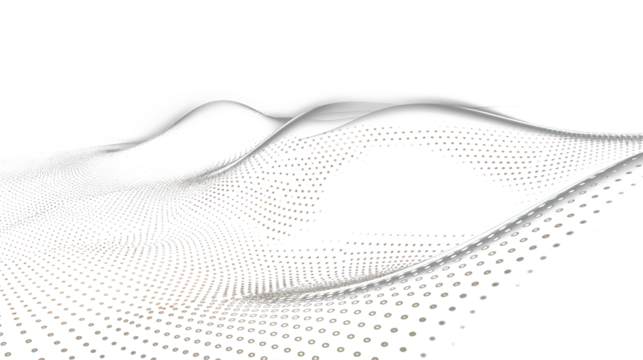 Flowing dots particles wave music pattern.