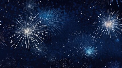 Background of fireworks in Navy Blue color.