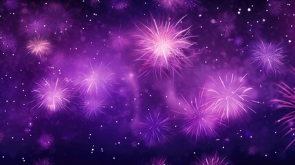 Fototapeta na wymiar Background of fireworks in Purple color