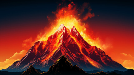 burning fire in the mountains  high definition(hd) photographic creative image 
