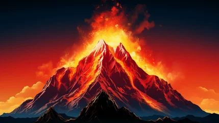 Poster burning fire in the mountains  high definition(hd) photographic creative image  © Ghulam