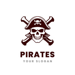 minimalist Pirate logo template design