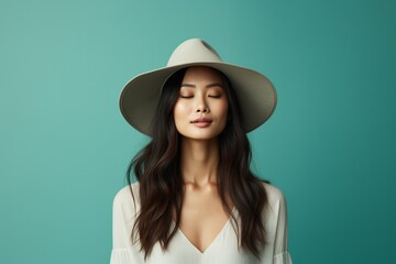 Elegant Woman in Wide-Brimmed Hat


