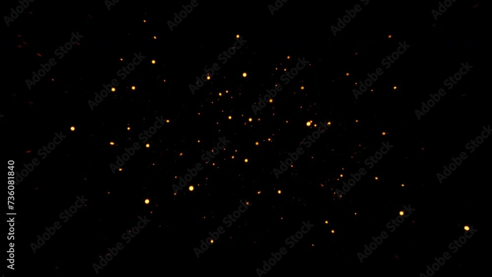 Canvas Prints beautiful loop flickering falling gold stars particles on black abstract background.
