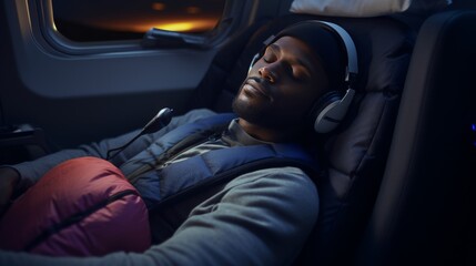 Man Laying Down With Headphones