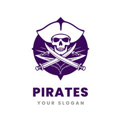 minimalist Pirate logo template design