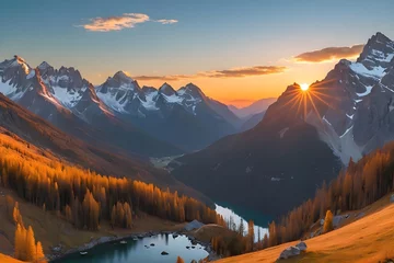 Foto auf Acrylglas Dunkelbraun Beautiful natural scenery created by AI generative technology