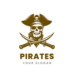 minimalist Pirate logo template design