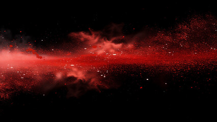 Red Radiance: An Abstract Illustration of Glittering Dust Particles
