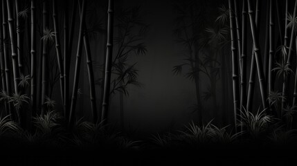  Background with bamboo forest in Jet Black color.