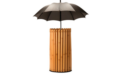 Wooden Umbrella Holder on transparent background