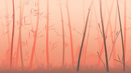  Background with bamboo forest in Peach color
